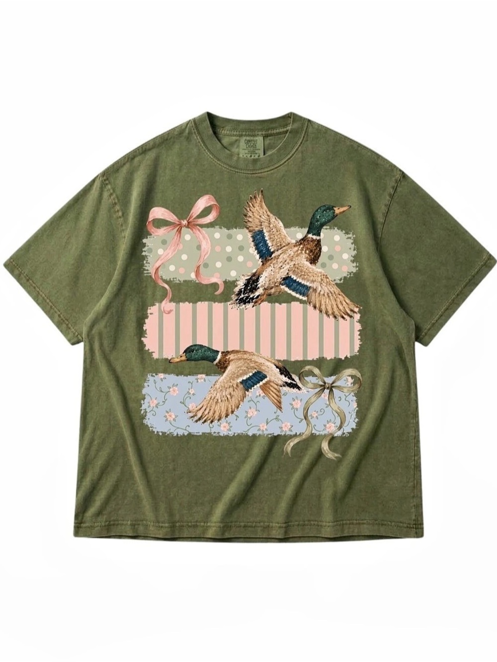 Comfort Colors Graphic Duck Short Sleeve Tee in Moss Green
